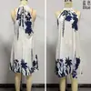 Comercio exterior transfronterizo europeo y americano 2026 primavera-verano nuevo vestido vintage con estampado de cuello halter y corbata talla grande ropa para mujer