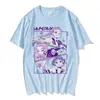 Camiseta Kpop Demon Slayer Verão Manga Curta Masculina Gola Redonda Moda Verão 2025 Camiseta de Filme Casual Unissex