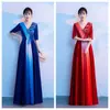 Figurinos de Performance para Coro Roupas de Palco para Exame de Arte Estudantil Novo Estilo 2026 Vestido Elegante Fashion de Manga Meia-Manga com Decote V