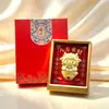 Rico Flor Lindo Cordero Oro Puro 999 Marco de Fotos Adorno Banco Seguros Agradecimiento a Clientes Reunión Anual Corporativa Souvenir