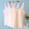 Camisola para Niñas, Sujetador sin Tirantes, Ropa Interior de Algodón Puro para Crecimiento de Estudiantes de Primaria, Anti-Exposición con Almohadillas en el Pecho