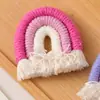 Accesorios Colgantes Arcoíris Siete Colores Estilo Escandinavo DIY Colgantes Decorativos Tejidos con Cuerda de Algodón Hechos a Mano Accesorios Pequeños para Joyería