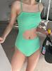 [Multicolor] Nuevo traje de baño de una pieza adelgazante con top de tubo y hombros descubiertos, cintura alta, estilo japonés y coreano, para mujer, sexy, para vacaciones