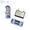 USB Universal Serial Bus Tipo-C 24 Pinos Fêmea Vertical Patch H=6,50Mm Latão Não Elástico Cobre de Alta Condutividade 3A 5A