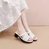 Sandalias de cuña de moda de verano 2026 para mujer, para uso en casa y al aire libre, sandalias de slip-on transpirables de suela gruesa para mamá Wuchuan