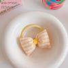 Pequeño lazo fresco color macaron para el cabello, anillo para niña, lazo a cuadros con corazón, cuerda para el cabello de estudiante, joyería, cuerda para la cabeza al por mayor