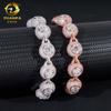 Nuevo Producto para el Cabello con Taladro Estilo Hip-Hop Transfronterizo Europeo y Americano Pulsera de Plata S925 Color D Moissanita Cadena Cubana Redonda de 14 mm Joyería