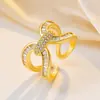 Anillo de Lujo Ligero Estilo Francés de Gama Alta con Microincrustaciones Completas de Diamantes para Mujer, Súper Brillante, Moderno, Exquisito, Versátil, Modelo Nuevo, Anillo de Venta Caliente en Transmisión en Vivo