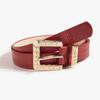 Amazon Nuevo Caliente Mujer Hebilla Cocodrilo Charol Cocodrilo Chic en stock Moda Europeo y Americano Cinturón de Negocios