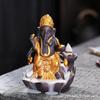 Quemador de incienso de reflujo cabeza de elefante dios arena púrpura jianisa Tailandia India sudeste asiático quemador de incienso torre de pastilla de incienso de reflujo quemador de incienso