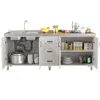 Gabinetes de Cocina, Lavabos Domésticos de Acero Inoxidable, Gabinetes para Estufa, Gabinetes de Almacenamiento de Ensamblaje Sencillo, Gabinetes Integrados de Madera Maciza para Alquiler