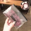 Elástico de Cabelo Simples Estilo Coreano 02 Sem Costura, Alta Elasticidade, Faixa de Cabelo Elegante, Inclui Pequena Bolsa de Máscara de Frango Elástico de Cabelo