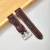 Pulseira de relógio em couro bovino de flor integral, com relevo e entalhe em estilo vintage, adequada para smartwatches esportivos