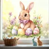Pegatinas de Pared de Pascua al por Mayor 2026 Nuevas Pegatinas Estáticas de Conejo y Huevo Transfronterizas para Decoración de Sala de Estar y Dormitorio