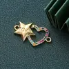 Moda Transfronteiriça Cor Duradoura 18K Micro-Incustado Zircônia Borboleta Coração Acessórios de Joia DIY Árvore da Vida Pulseira Acessórios de Joia