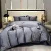 Conjunto de lençóis de algodão de fibra longa sateen 60 fios, estilo minimalista de cor sólida, luxo leve moderno, conjunto de quatro peças disponível para envio direto