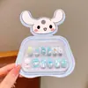 Lindas Pegatinas para Uñas Sanrio para Niños, Pegatinas de Uñas Desgastables, Parches para Uñas de Kuromi, Juguetes de Dibujos Animados para Niños