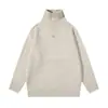 Chaqueta de punto de cuello alto gris estilo coreano para hombre en otoño e invierno Marca de moda Tejido de punto para capas interiores perezosas y relajadas