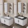 Estilo Cream Gabinete de Banheiro de Parede Combinado Lavatório Gabinete de Banheiro Pequeno Apartamento Lavatório Gabinete de Lavatório Cuba