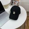 Alta Calidad ~ Gorra de Béisbol de Color Sólido con Letra R para Mujer con Visera Curva Estilo K Simple y Versátil Casual Parte Superior Suave Gorra de Pato para Hombre