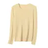 Blusa de tricô rosa com gola redonda para mulheres, outono, corte justo, lavável à máquina, base 100% lã merino fiada finamente