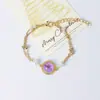 Pulsera de Flores Secas de Resina de Venta Caliente Transfronteriza, Flores Reales, Chapado en Cobre, Oro Real, Conservación del Color, Festival de Sakura de Wuhan, Joyería de Mano Exquisita