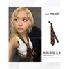 Corbata de Rayas Mismo Estilo que la Bloguera Coreana Versión Coreana Nuevo Estilo Retro Bufanda Versátil Hecha a Mano Vintage para Mujer