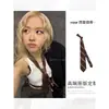 Corbata Rayada Dorada Estilo Rosa Versión Coreana Nueva Vintage Casual Bufanda Versátil para Mujer