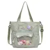 Gatito lindo dulce caricatura bolsa ita transparente estilo japonés moderno estudiante gran capacidad bolso de hombro bolso de mano mochila escolar