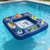 Mesa de Póker Inflable de PVC Transfronteriza para Piscina con Cartas de Juego Impermeables Mesa Flotante para Juegos de Cartas Juego de Mesa para Piscina