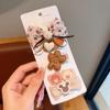 Grampo de cabelo estilo coreano outono marrom estilo arco novo grampo de cabelo de urso de desenho animado infantil franja clipe lateral terno