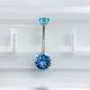 Aleación de titanio ASTMF-136 piercing de ombligo Swarovski titanio G23 modelo nuevo piercing de rosca interna adorno para el ombligo