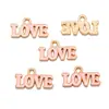 Accesorios para Joyería de Aleación DIY Letra Inglesa Amor Etiqueta Esmaltada Colgante Redondo Pulsera Llavero Collar Encanto