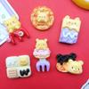 Tenedor de pan de chocolate brillante de dibujos animados, oso de resina, accesorios para el cabello, pinza para el cabello, parche de joyería de concha de teléfono móvil
