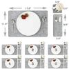 Mantel individual de Amazon, 6 piezas, de fieltro, lavable, para mesa, posavasos, cuchillo y tenedor, de fieltro, aislante térmico.