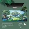 Proteção ocular verde, mouse pad refrescante e calmante, tapete de mesa com tema de anime, pad para teclado de computador