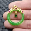 Pendente de jade Dragão de Jade anel turquesa pingente pingente de rocha de quartzo anel de jade pingente de colar pingente de jade