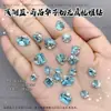 Decoraciones para Uñas Azul Claro con Diamantes K9 Brillantes, Sin Base, Diamantes Apilados Hechos a Mano, Uñas de Caramelo Helado Coloridas