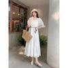 Vestido Boho Viagem Yunnan Dali Xinjiang Estilo Étnico Saia Longa Saia de Manga Média Saia Feminina Solta com Franjas