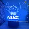 Lámpara de noche 3D transfronteriza Stitch, lámpara de mesa táctil USB con control remoto, lámpara de noche, nueva lámpara de regalo creativa extraña