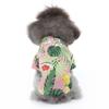 Camiseta para Perro Mascota Estilo Hawaiano DIY Transfronteriza Primavera Verano Casual Estilo Hong Kong Crisantemo Palmera Camiseta de Manga Corta para Mascota