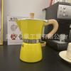 Cafetera italiana Moka de fábrica con mango de madera, clásica y sencilla, para el hogar, disponible al por mayor.