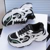 Sapatos de Outono Femininos Novos Sapatos de Malha Respirável Femininos Versão Coreana Versátil Plataforma Altura Tênis Esportivos Sapatos Casuais de Pai para Mulheres