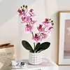 Flores Artificiales 10 Flores Dos Frutas Orquídea Maceta Flor de Simulación Bonsái Sala de Estar Moderna Hogar Decoraciones Interiores Adornos
