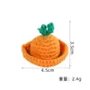 Chapéus de lã mini fofos feitos à mão em crochê, toucas de tricô com tema de frutas, acessórios para roupas de boneca, materiais para artesanato DIY