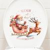 Adesivos de Parede Coloridos Papai Noel Rena de Natal Vaso Sanitário Tampa de Vaso Sanitário Embelezamento Decoração Adesivos Adesivos para Porta de Quarto
