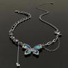 Collar de Mariposa de Circonita Estilo Punk de Industria Pesada Diablo para Mujer Exquisito de Alta Gama Lujo Ligero Nicho Cadena para el Cuello Cadena para la Clavícula Joyería
