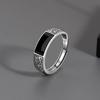 Anillo de Plata de Ley 925 Marca de Moda Nueva para Hombre Todo Fósforo Patrón de Nicho de Gama Alta Anillo Abierto para Hombre