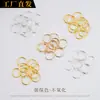 Anel Aberto Banhado a Ouro 14K Acessórios DIY Fecho de Pulseira Anel Fechado Pingente de Colar Anel Redondo Conector de Extremidade de Metal Fecho
