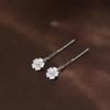 Brincos de Flor de Ameixa de Prata Pura S999 para Mulheres, Simples, Modernos e Versáteis Studs de Hélice Auricular, Brincos de Parafuso de Piercing Auricular de Nicho de Alta Qualidade